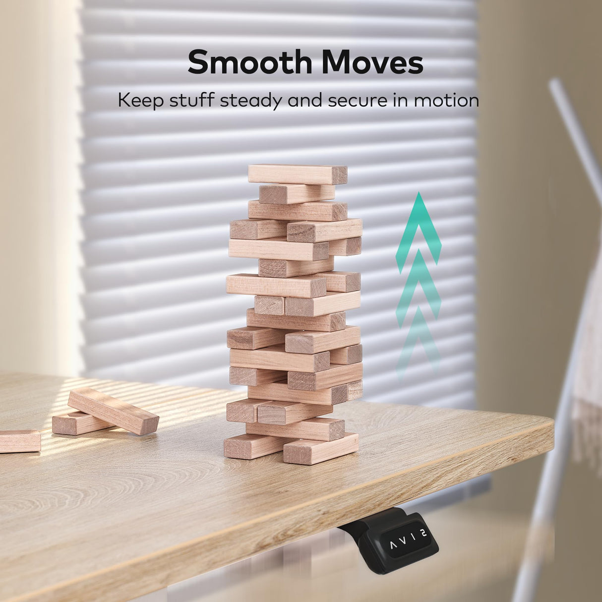 BANTI 55'' Standing Desk, Electric Stand up Height Adjustable Home Office Table, Sit Stand Desk with Splice Board, Oak BANTI