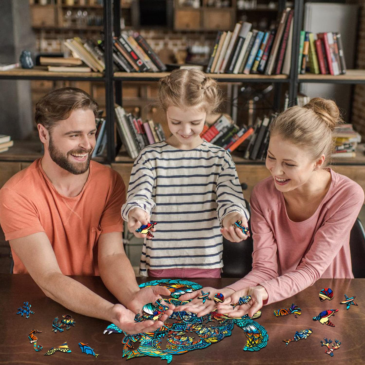 Jigfoxy Wooden Puzzles for Adults, Sea Turtle Wooden Jigsaw Puzzles for Adults Kids, Unique Animal Shape Wood Cut Puzzles, Christmas Thanksgiving Gifts for Friend Turtle Lover (L-14.9*12.6in-301pcs) Jigfoxy