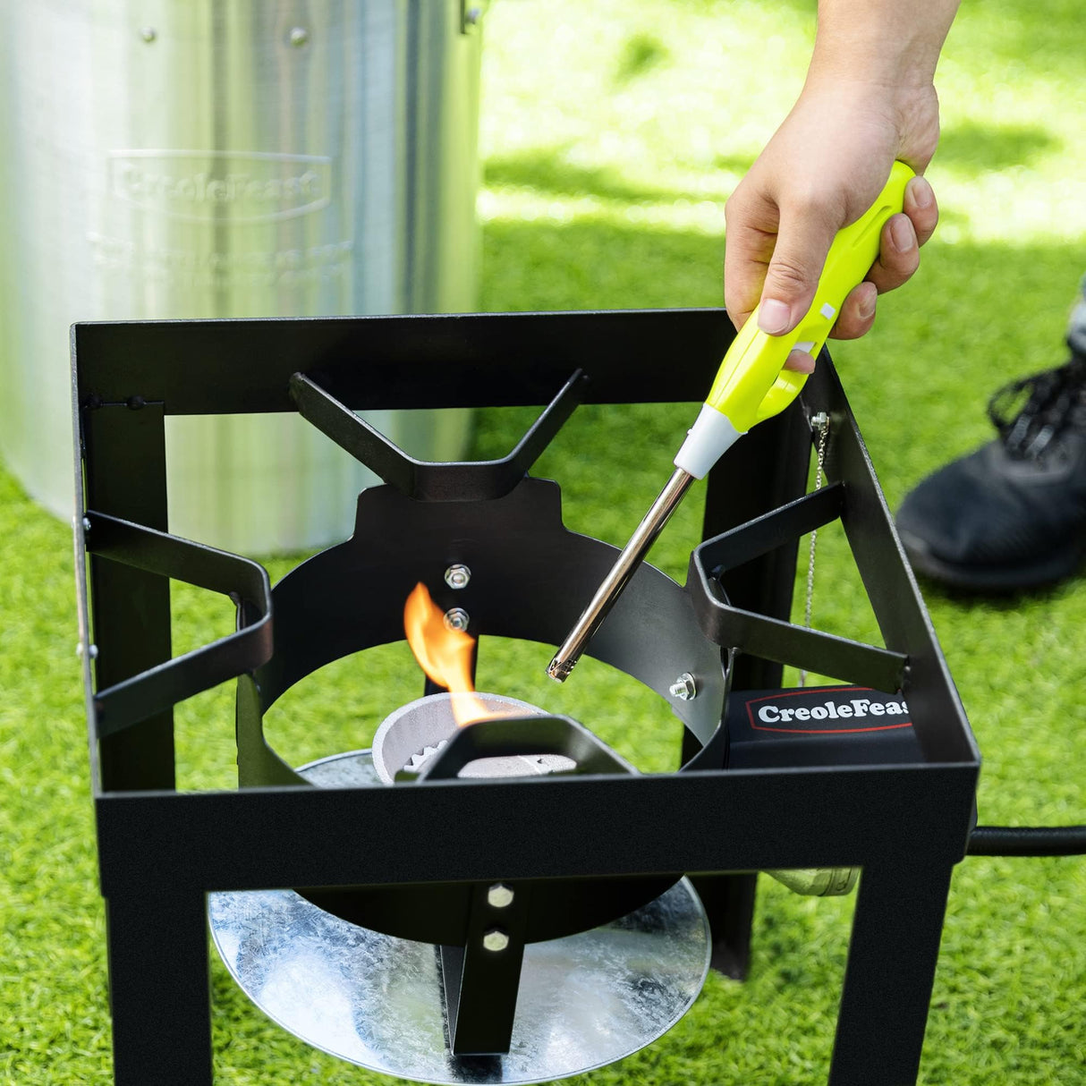 CreoleFeast TFS3010 Propane 30 Qt. Turkey and 10 Qt. Fish Fryer Boiler Steamer Set, 50,000 BTU Burner, Ideal for Outdoor Cooking Creole Feast