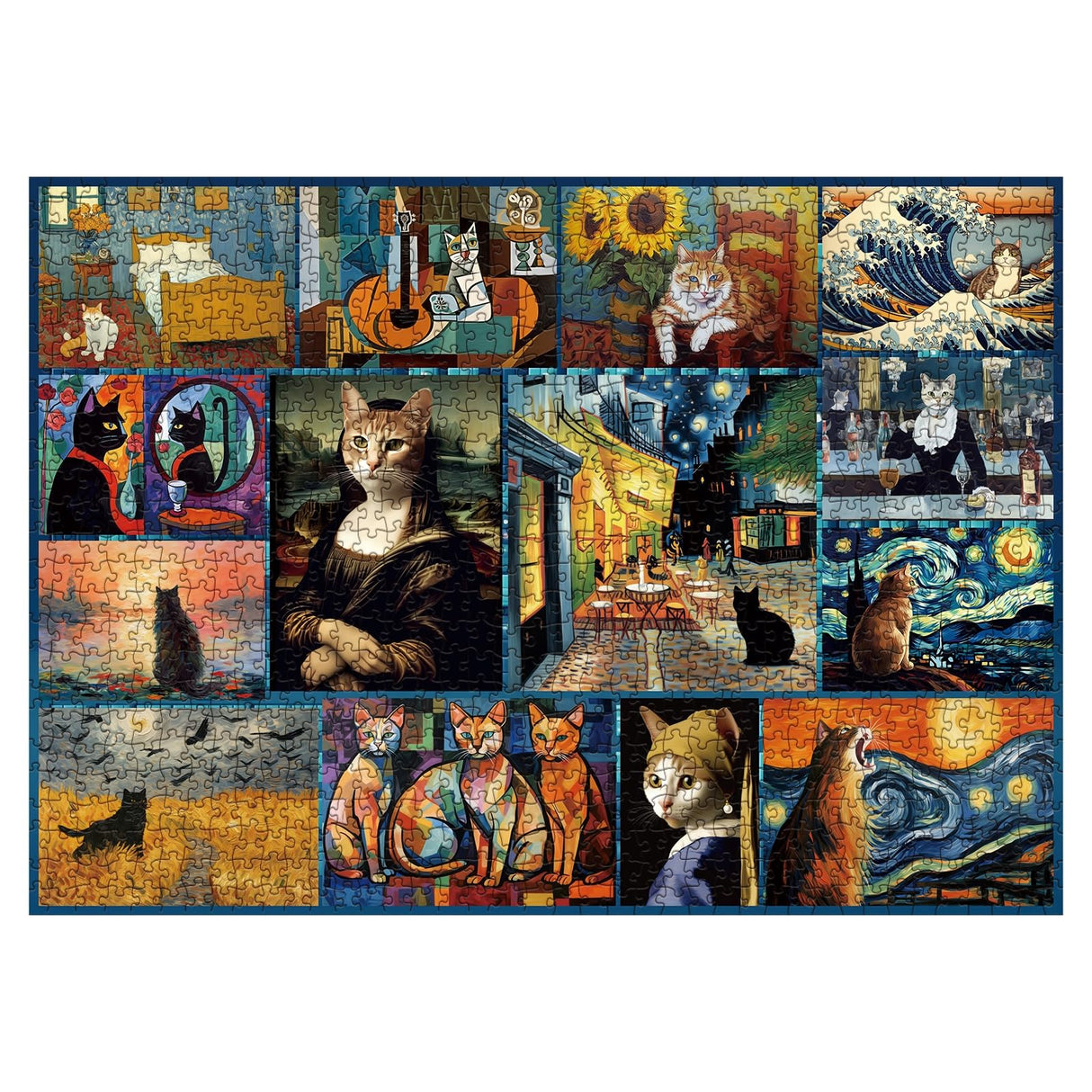 Cat Puzzles for Adults 1000 Piece, Kitten Animal Jigsaw Puzzle, Classic Artists Cat Puzzles for Adults Funny IdeaBazar