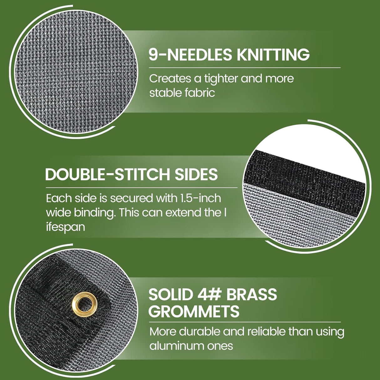 Windscreensupplyco 60-70% 10 FT X 20 FT Mesh Tarp/Shade Cloth 9-Needle Knitted Heavy Duty Black with Grommets for Green House, Garden, pergola, Pools, Dump Truck WindscreenSupplyCo