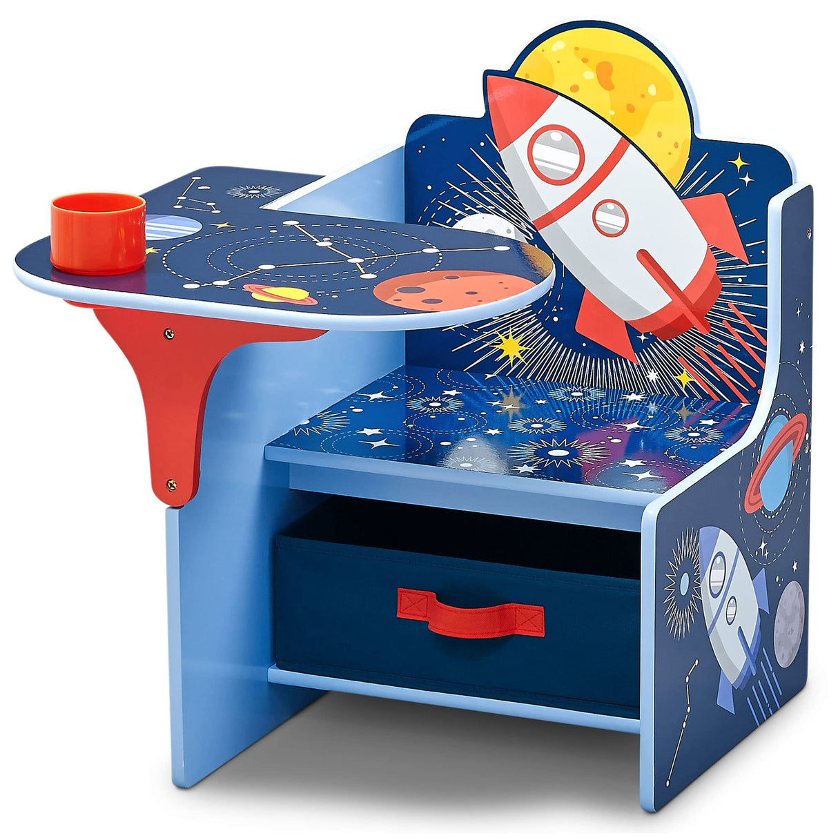 Delta Children Space Adventures Chair Desk with Storage Bin - Ideal for Arts & Crafts, Snack Time, Homeschooling, Homework & More - Greenguard Gold Certified, Blue Delta Children