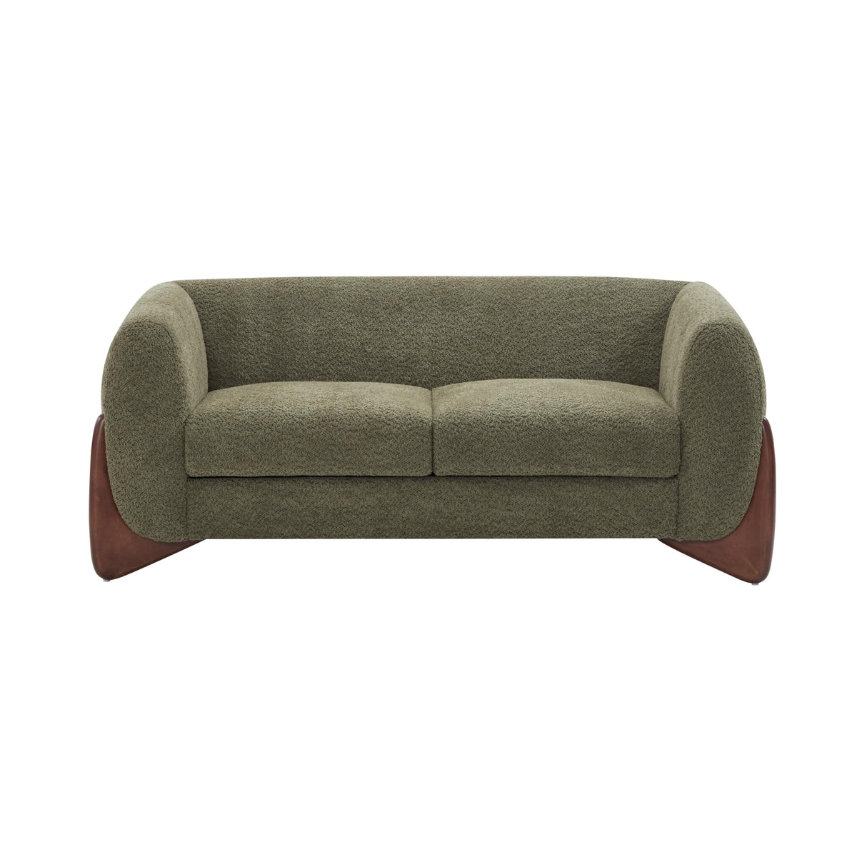 Christopher Knight Home Almad 2 Pieces Sofa Couch Set, Cozy 3-Seater Sofa and Loveseat for Living Room, Upholstered Couch Chair, Soft Seating Lounge Sofa with Wood Frame, Boucle Fabric, Olive Green Christopher Knight Home