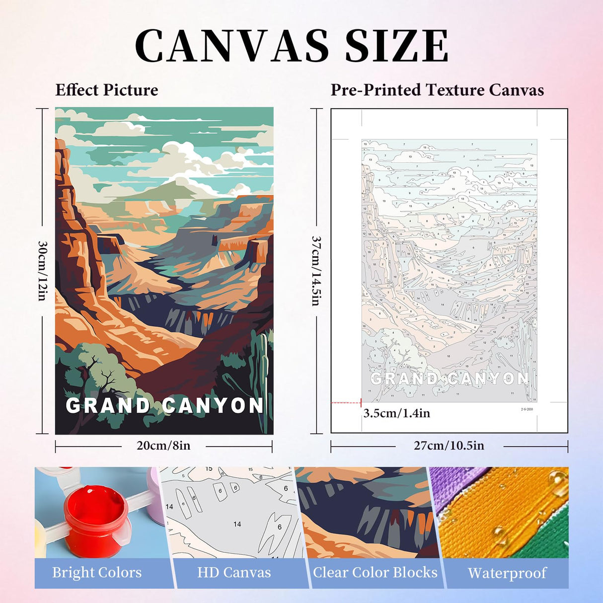 6 Pack Paint by Numbers Kit for Adults, National Park Adult Paint by Number Kits on Canvas Without Frame for Beginner, Mountains Lake Acrylic Oil Painting by Numbers Kits for Home Decor 8 x 12 Inch Camocin