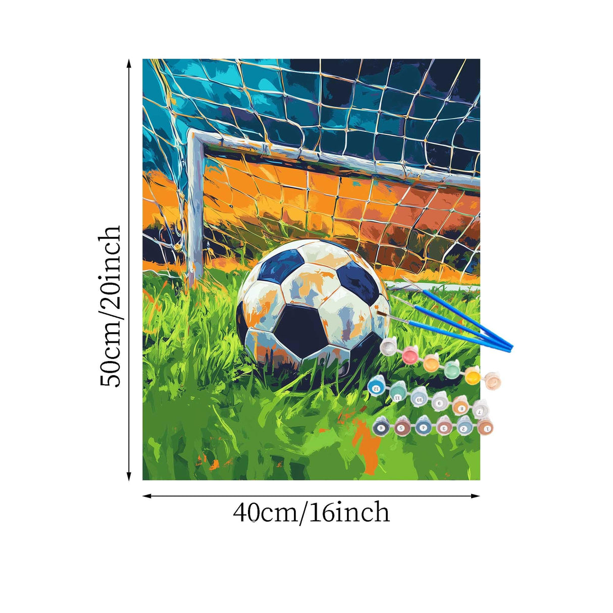 Soccer Paint by Numbers Kit for Adults, Paint by Number Soccer Ball, Soccer Ball in Goal Wall Art, Balls Sports Home Wall Decor - Soccer Court Green Grass Landscape(16x20inch) zouewit