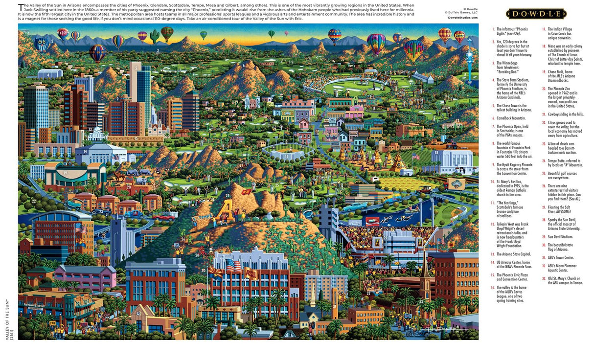 Buffalo Games - Eric Dowdle - Dowdle - Valley of The Sun - 2000 Piece Jigsaw Puzzle for Adults -Challenging Puzzle Perfect for Game Nights - Finished Size is 38.50 x 26.50 Buffalo Games
