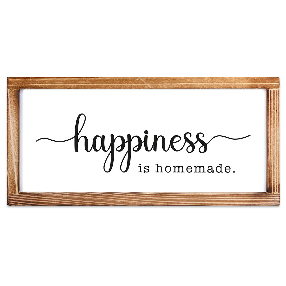 Happiness Homemade Inspirational Farmhouse Decor, Rustic Wall Art, 8x17 Inch Wood Framed MAINEVENT