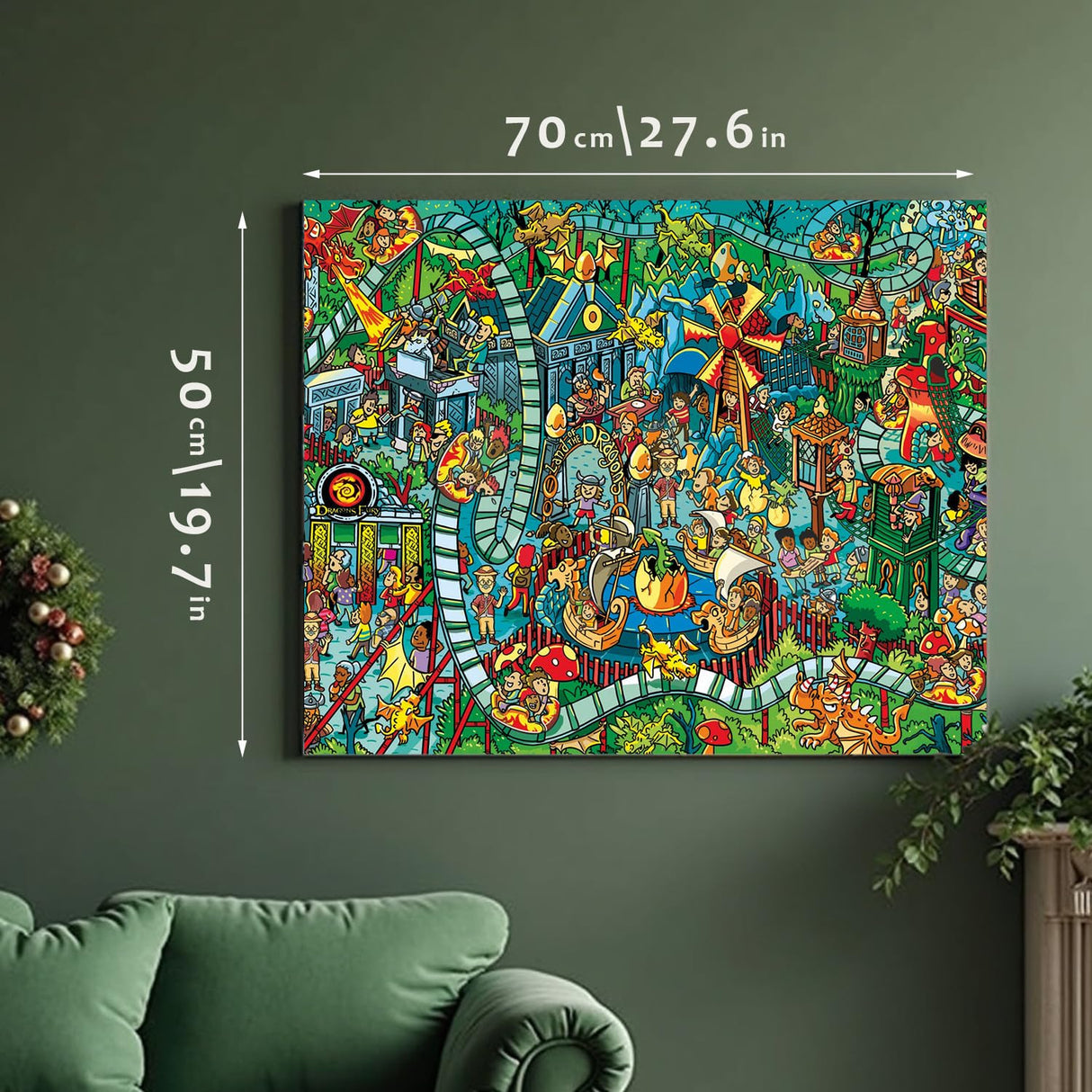 Jigsaw Puzzles for Adults, 2 Pack 1000 Pieces Ocean Park Dinosaur Park Puzzle, Cartoon Painting Challenging Puzzles for Family Activity Game Nights Gifts Fidget Stress Relief RECHIATO