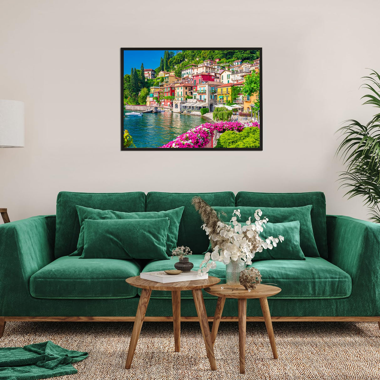 500 Piece Jigsaw Puzzle for Adults -Lake Como Scenery, Italy Jigsaw Puzzles 500 Pieces Puzzles for Adults-Finished Size 19.3" x 13.7" HUADADA