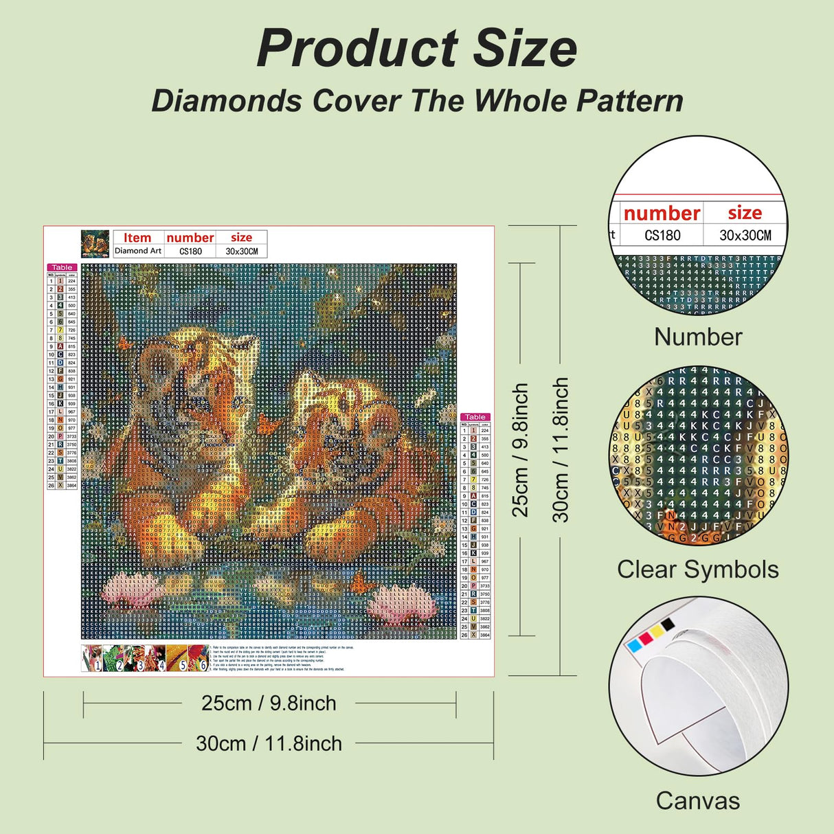 Acudotr Tiger Diamond Painting Kits for Adults, 5D DIY Diamond Art Kits for Beginners, Full Drill Diamond Painting Kits for Home Wall Decor, 12x12 Inch Acudotr