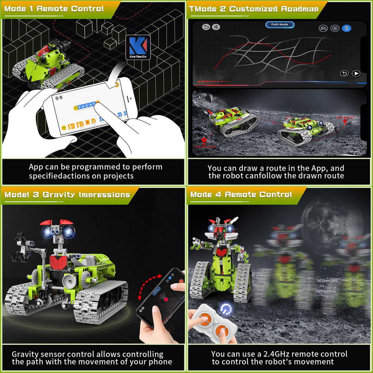 VOPOGLNE 5 in 1 STEM Robot Building Kit, APP & Remote Control Robotics Building Toys, 705 Pcs DIY Building Robot/RC Car/Tank with Light, Building Toy Gifts for Boys Girls Kids 8-16 Science Learning VOPOGLNE