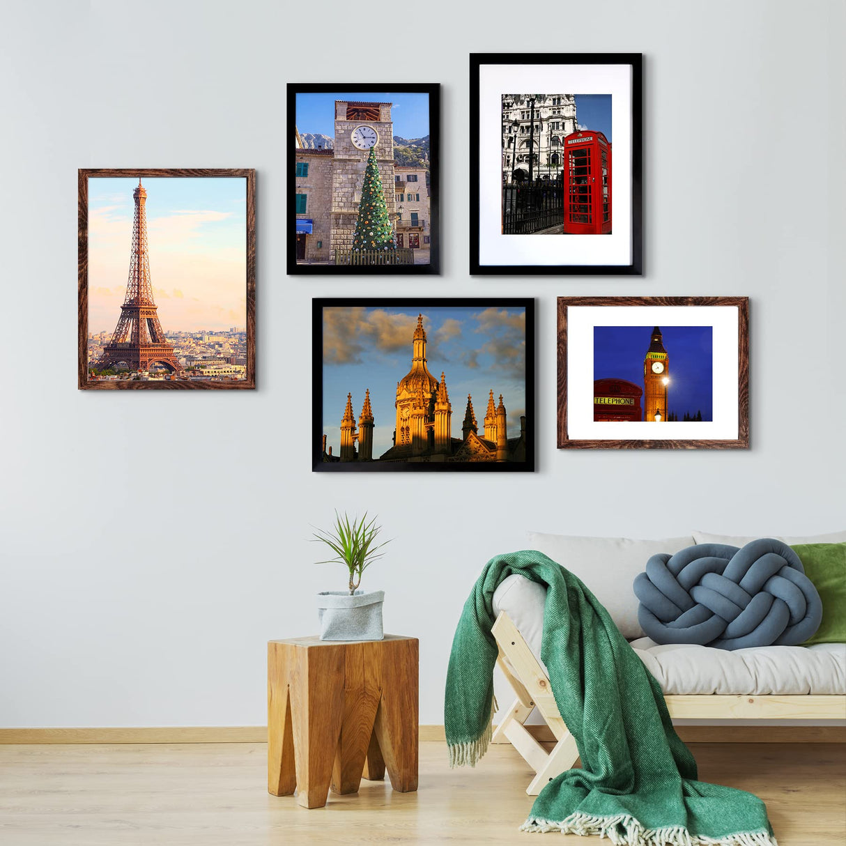 SESEAT 12x16 Picture Frame Rustic Brown, Display Pictures 9x12 with Mat or 12x16 without Mat, Photo Frames Wall Gallery, 1 Pack SESEAT