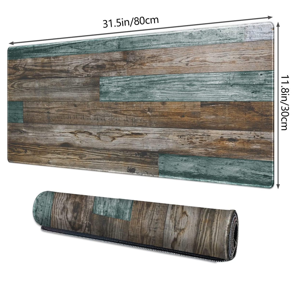 Galdas Gaming Mouse Pad Vintage Wood Grain Pattern XXL XL Large Mouse Pad Mat Long Extended Mousepad Desk Pad Non-Slip Rubber Mice Pads Stitched Edges Thin Pad (31.5x11.8x0.12Inch) Galdas