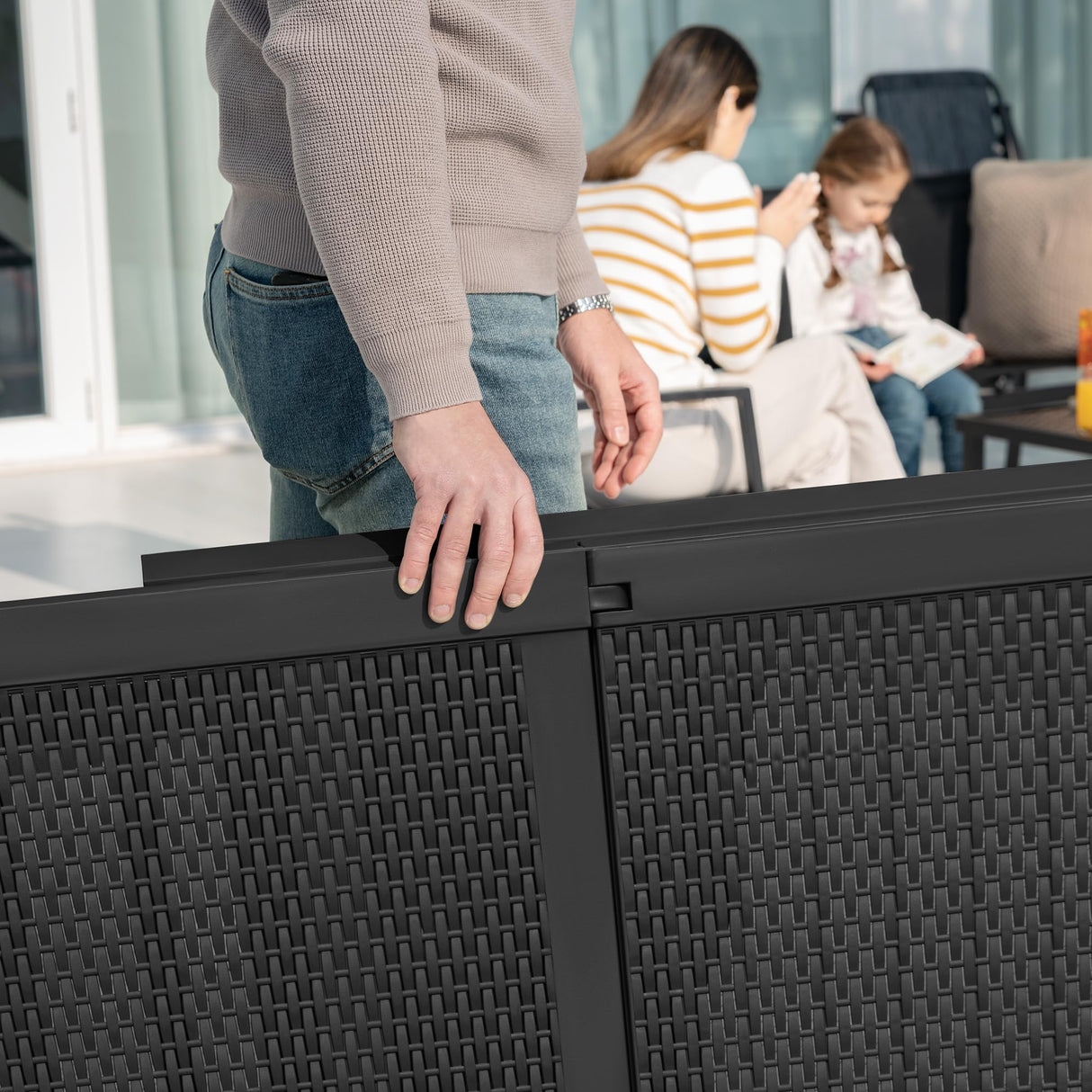 Devoko Outdoor Chaise Lounge Chair Set of 2 for Outside Pool Patio, Adjustable Waterproof Easy Assembly Chaise Lounge Outdoor (Black) Devoko