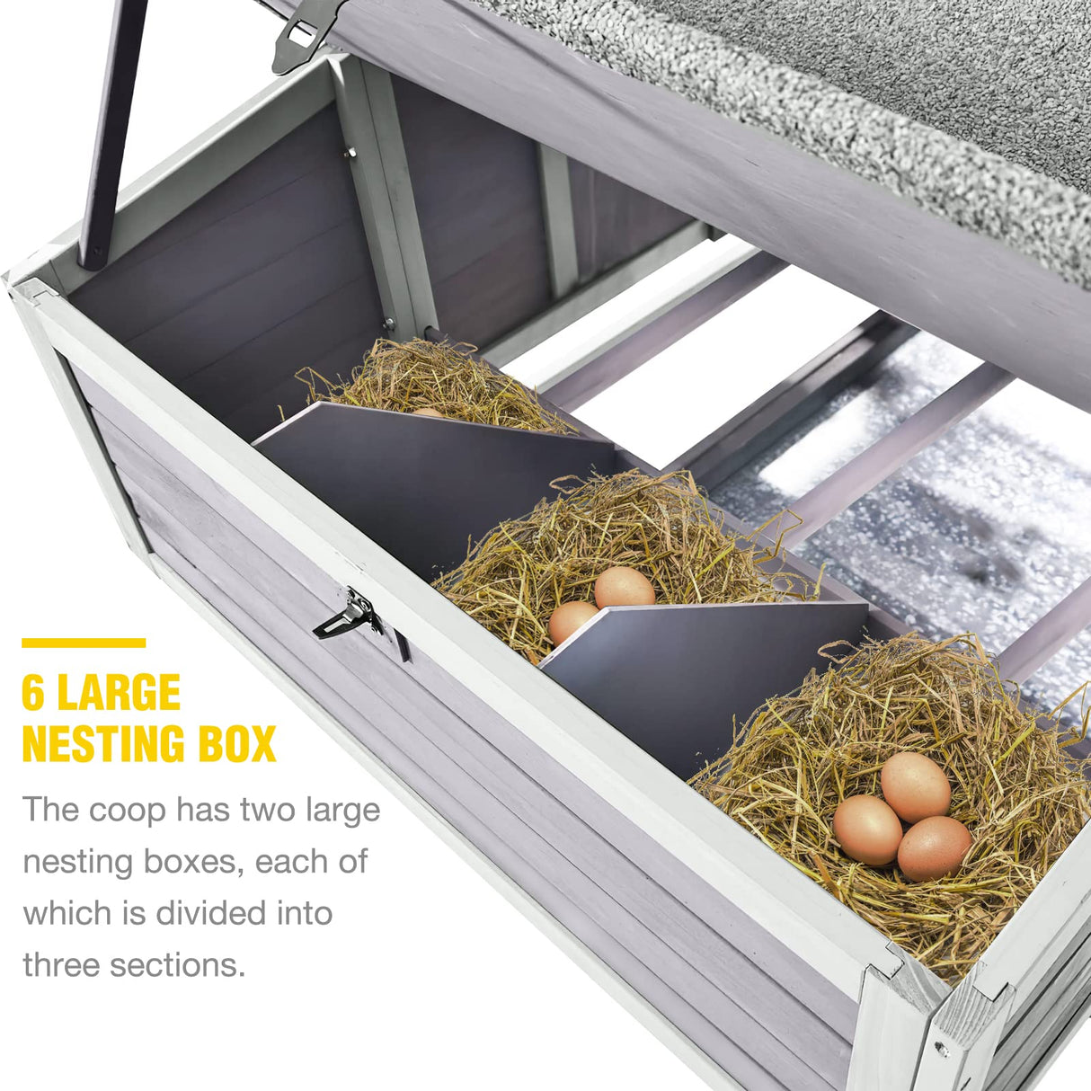 Aivituvin Chicken Coop Extra Large Chicken House 55ft² for 10-15 Chickens Outdoor Wooden Hen House Poultry Cage with 6 Nesting Boxes, 6 Perches, Large Run 137" L Aivituvin