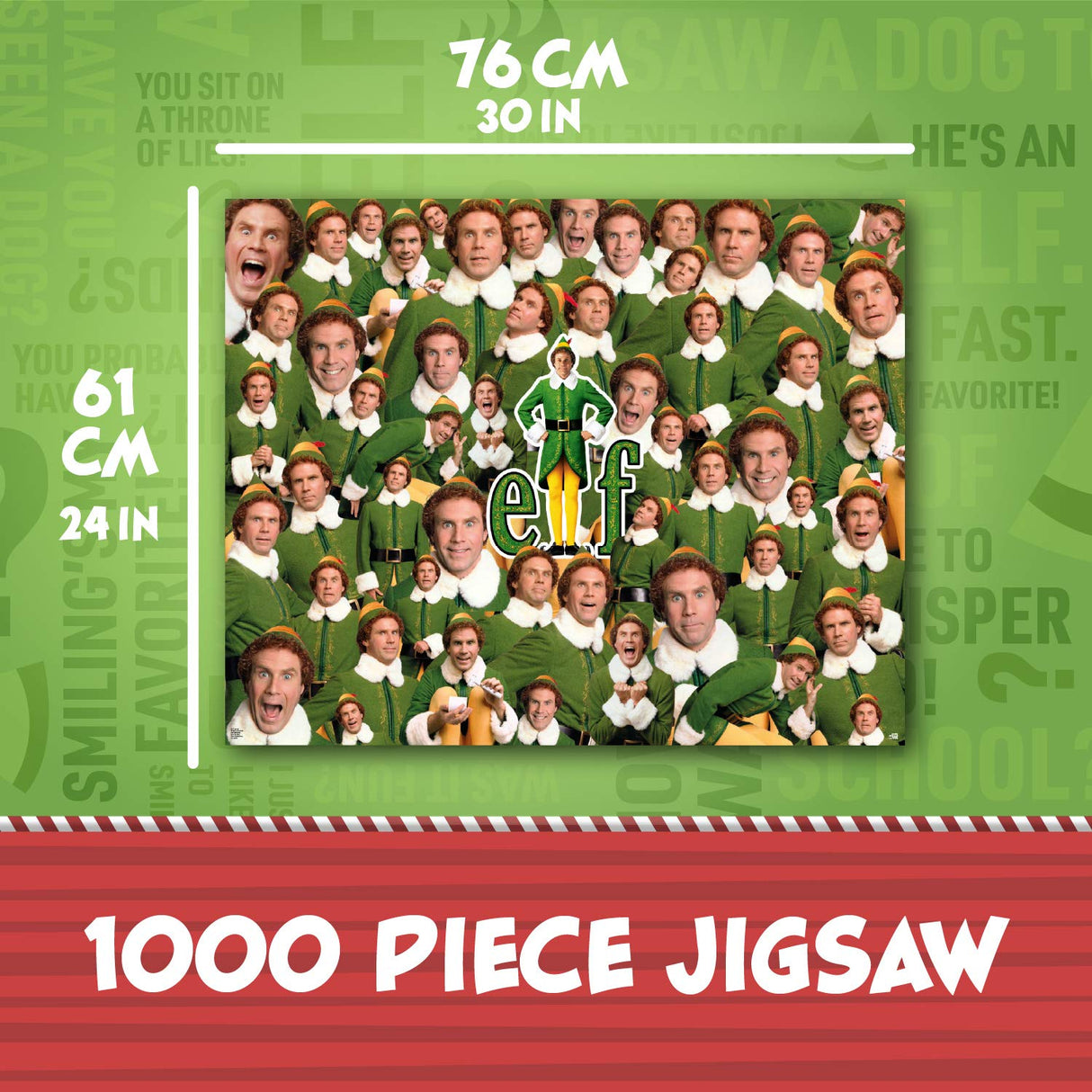 Buddy The Elf 1000 Piece Jigsaw Puzzle - Elf The Movie Christmas Puzzle - 1000 Piece Puzzle for Adults Paladone