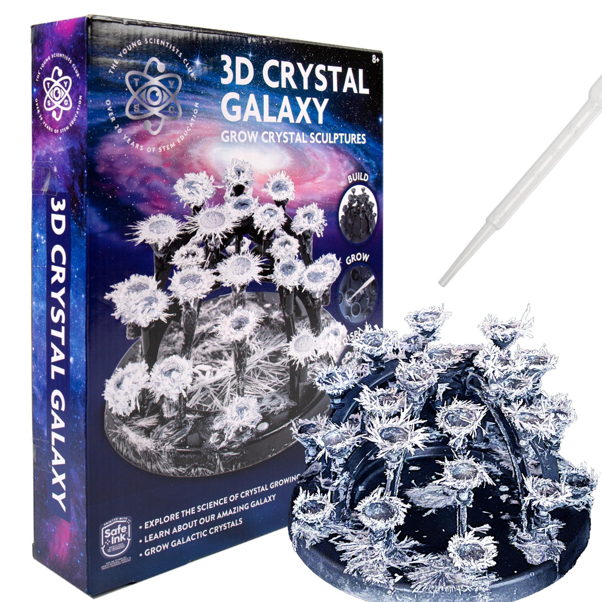 The Young Scientists Club 3D Crystal Galaxy, Grow Crystal Sculptures, Crystal Growing Kit for Kids Science Experiments Gifts for Boys & Girls, STEM Kits for Kids, STEM Toys, 8 Year Old Boy Gift The Young Scientists Club