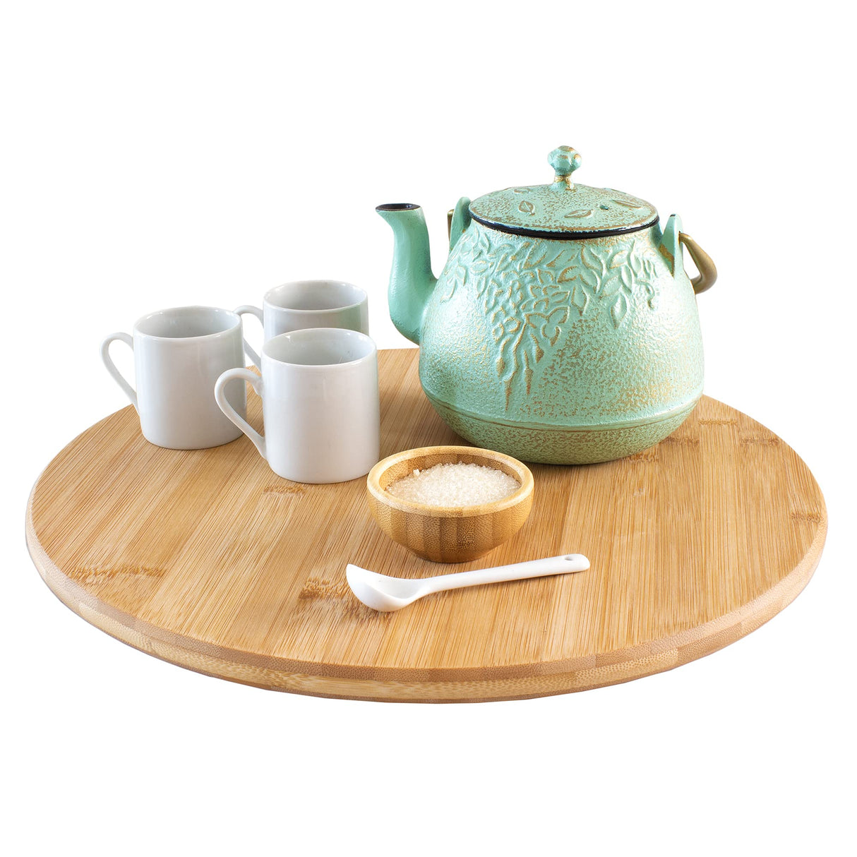 TB Home 14” Bamboo Wood Lazy Susan Organizer for Kitchen, Turntable for Cabinet, Countertop, Table or Pantry TB Home