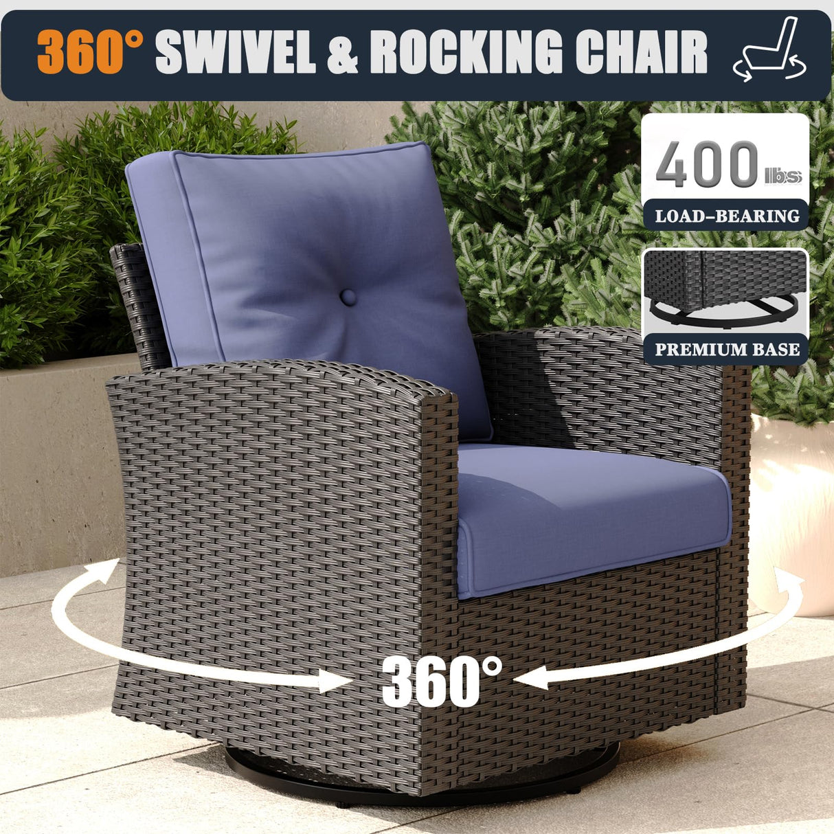 KHOLH Patio Furniture Set with Fire Pit Table, 13 Pieces Outdoor All-Weather Wicker Conversation Sectional Chair Sofa Set with 4 Swivel Chairs KHOLH