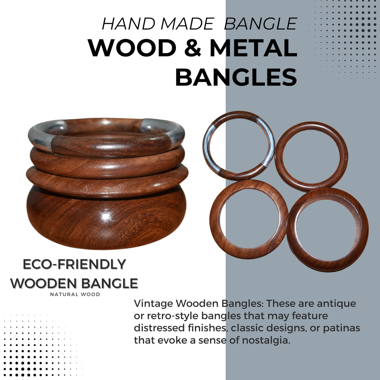 Healthy Floyds "Handcrafted Wooden Bangle - Elegant Natural Wood Bracelet, Lightweight, Perfect for Everyday Wear or Special Occasions. Healthy Floyds