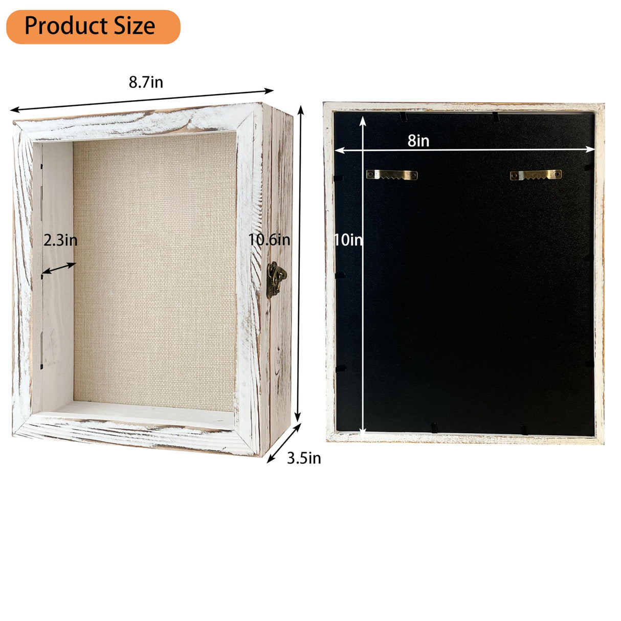 Houstimi 8x10 Pet Memorial Shadow Box Frame Paw Print Kit Solid Wood Pet Frame White Dog Memorial Gifts for Loss of Dog Houstimi