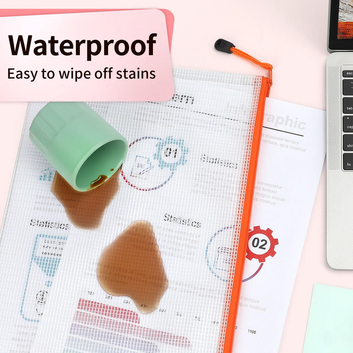 Umriox Zipper Pouch, 16.9x12.4 in (12 Colors, 12 Packs), Extra Large Zipper Bags, Waterproof Zipper Pouches for Office Supplies, Puzzles, Board Game Storage & Cross Stitch Projects Umriox