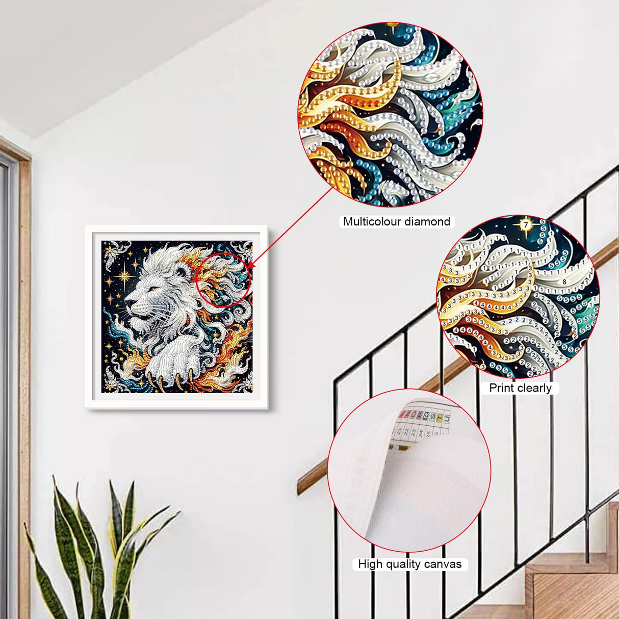 AiYuanzsh 5D Special Shaped Diamond Painting Kit - Mighty King Lion Design, Unique Crystal Rhinestone Diamond Art Set for Beginners and Adults, Perfect for Home Wall Decor and Holiday Gifts AiYuanzsh