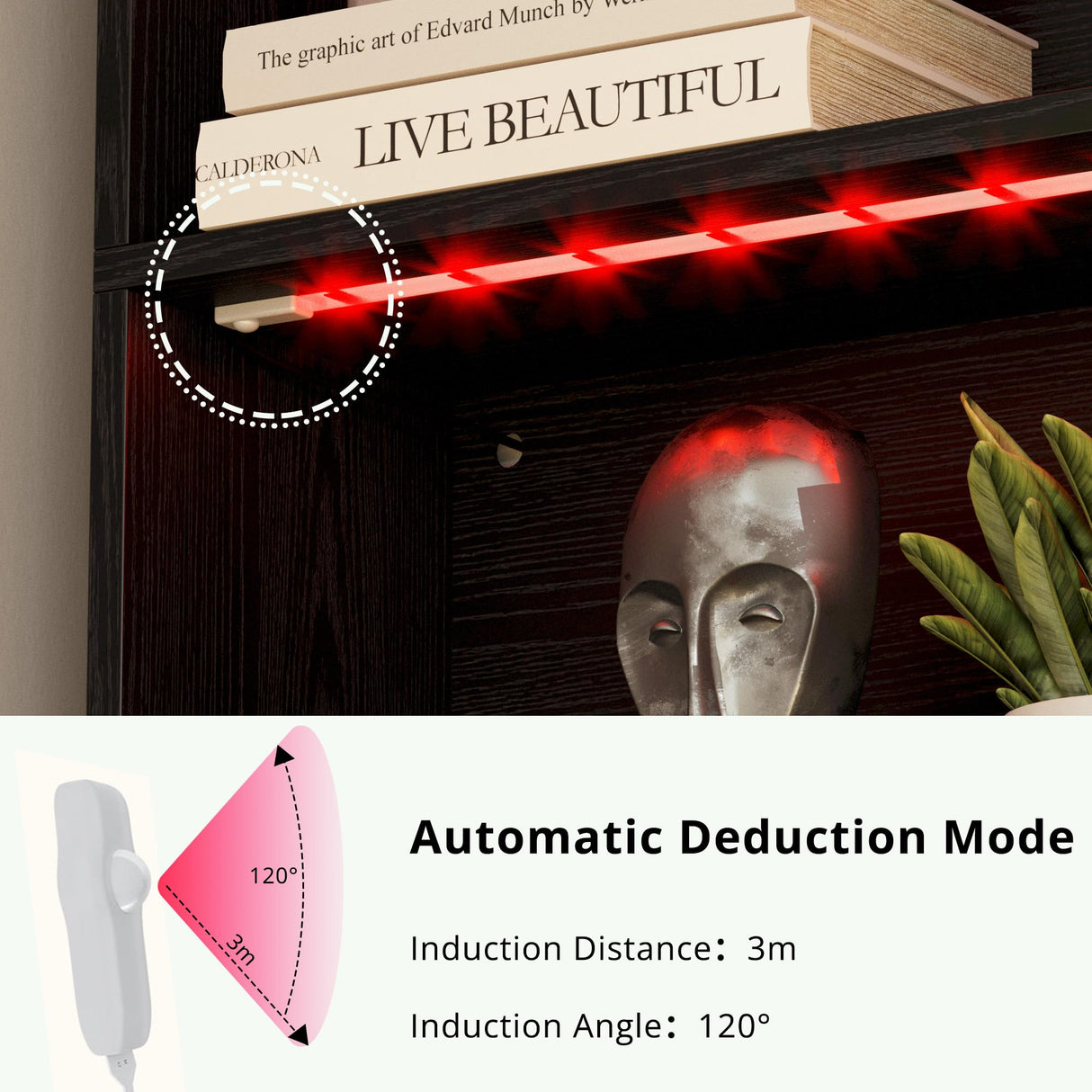 IRONCK 70-Inch Tall Industrial Bookcase with LED Lights for Home Office and Living Spaces IRONCK