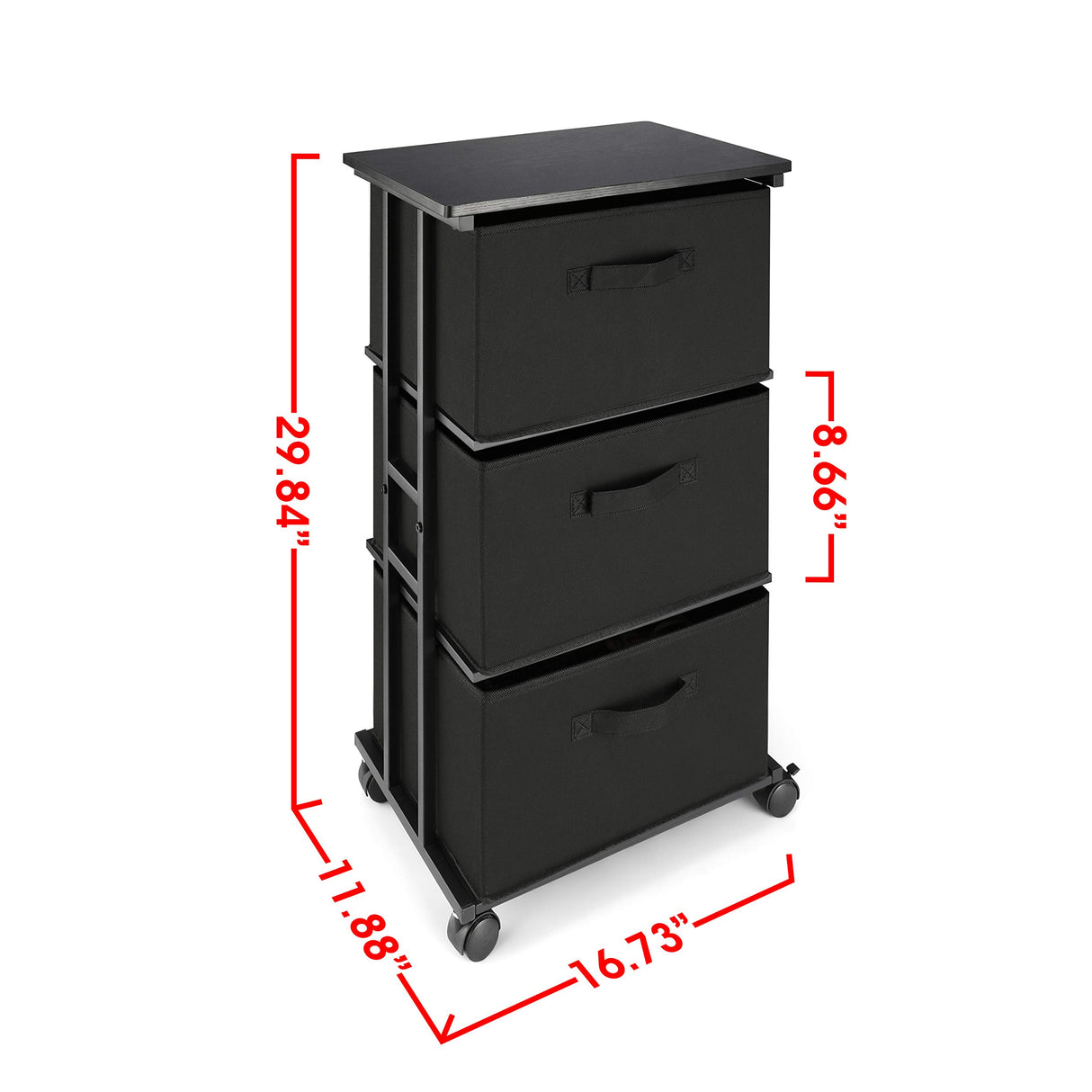 MAX Houser Dresser Storage with 3 Drawers, Fabric Dresser Tower, Vertical Storage Unit for Bedroom, Closet, Office, Black MAX Houser