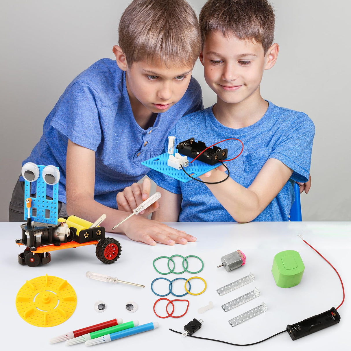 STEM Robotics Kits for Kids Science Kits Ages 5-7 6-8 8-10 8-12, Build A Engineering Robot Building Toys Science Experiments Projects, STEM Toys Activities for Boys Girls Age 8-12 WESAYEE