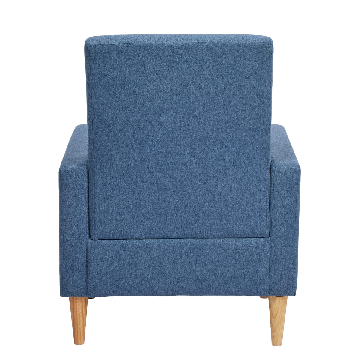 COLAMY Modern Upholstered Accent Chair Armchair with Pillow, Fabric Reading Living Room Side Chair,Single Sofa with Lounge Seat and Wood Legs, Blue COLAMY