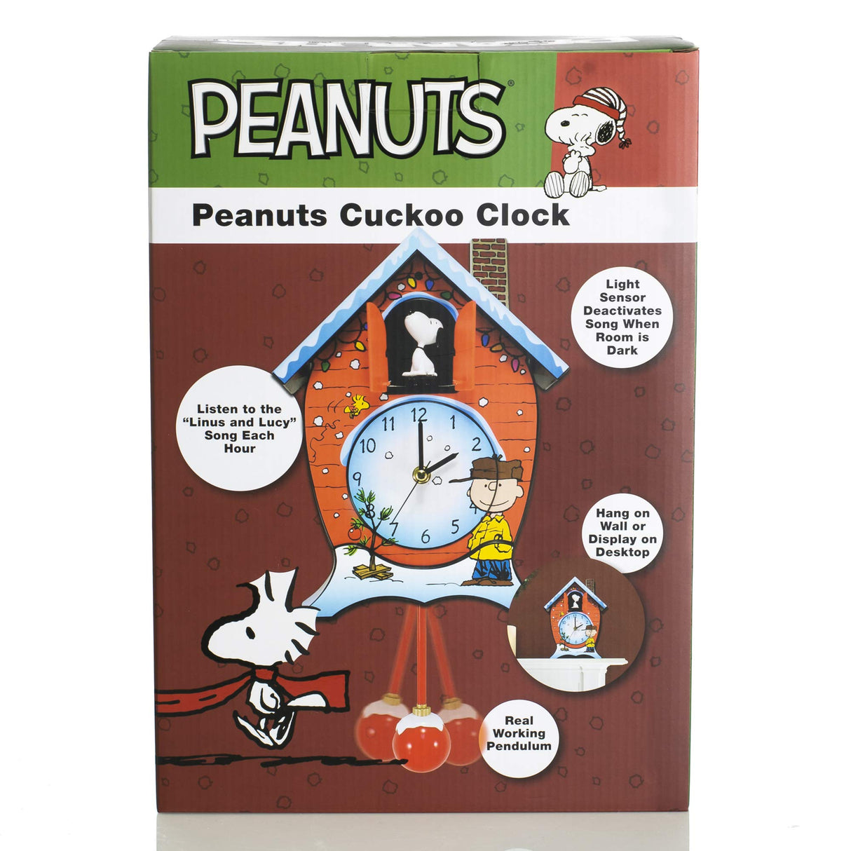 Mark Feldstein Peanuts Christmas Linus and Lucy Song Cuckoo Clock 17 x 8 x 5 inches Multicolor Mark Feldstein & Associates
