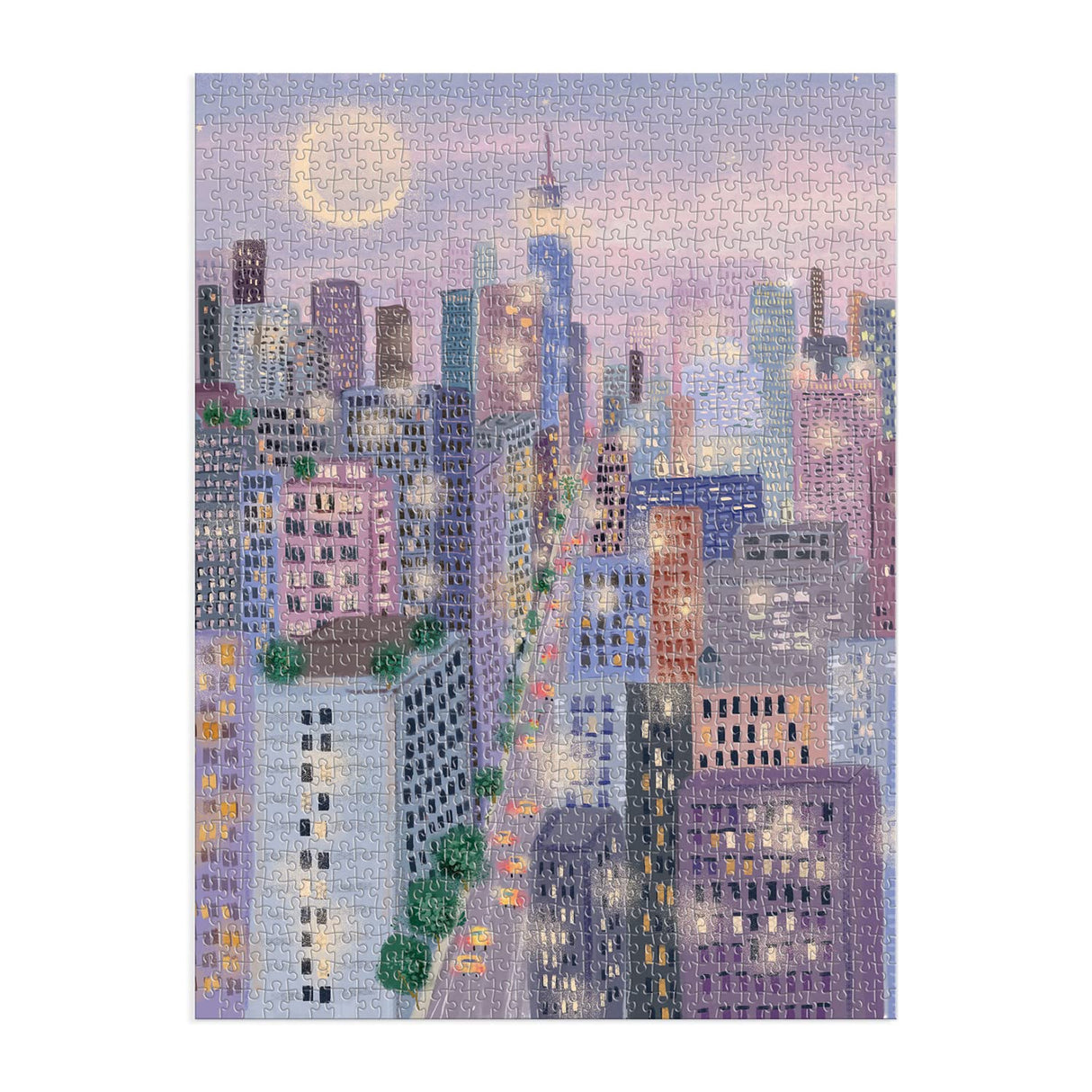Galison City Lights 1000 Piece Puzzle in a Square Box from Galison - 1000 Piece Puzzle for Adults, Beautiful Illustrations from Joy Laforme, Thick and Sturdy Pieces, Idea Galison