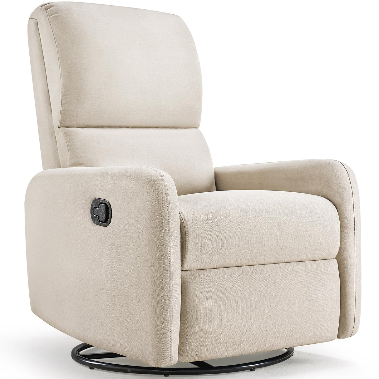 Jocisland Swivel Rocking Chair, Nursery Glider Recliner Chairs for Adults, Rocker for Living Room Bedroom, Comfy Upholstered Modern Nursing Reclining Single Sofa, Beige Linen Jocisland