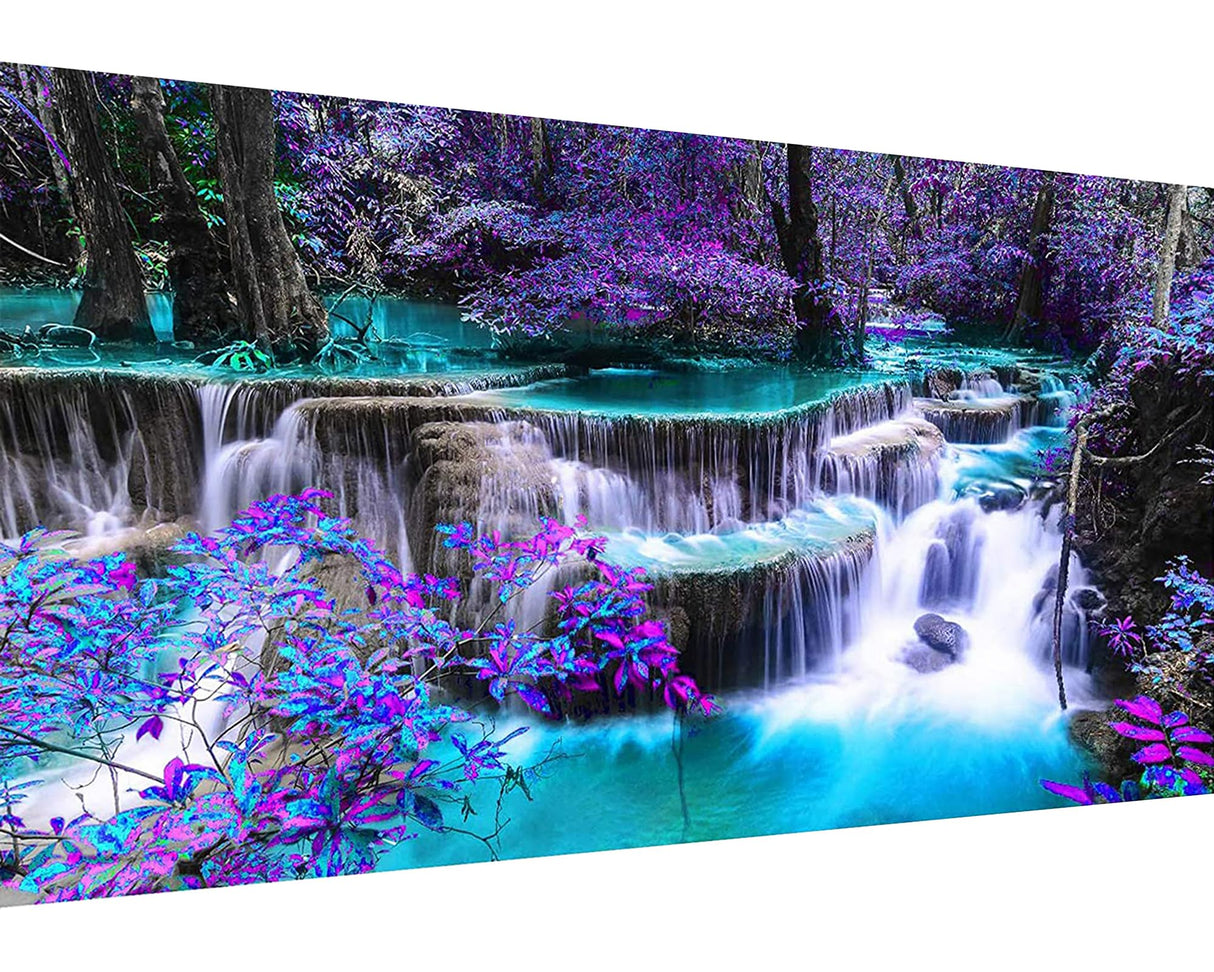 YALKIN Square 5D Diamond Painting Kits for Adults, Waterfall Large Diamond Art Kits Full Drill Diamond Painting Kit for Adult Beginners, DIY Crystal Picture Art for Home Wall Decor 40x70CM/15.8x27.6in YALKIN