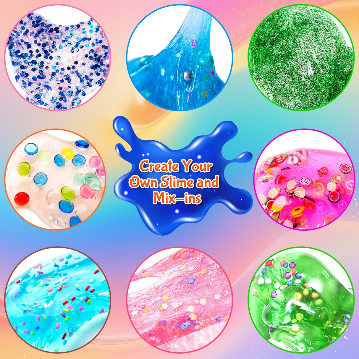 YOPINSAND 32 Pack DIY Slime Kit, Slime Making Kit for Girls, Crystal Clear Slime, Premade Slime with Add-ins, Foam Balls, Glitters, Slime Party Favors Gift Toys for Kids 3-12 YOPINSAND
