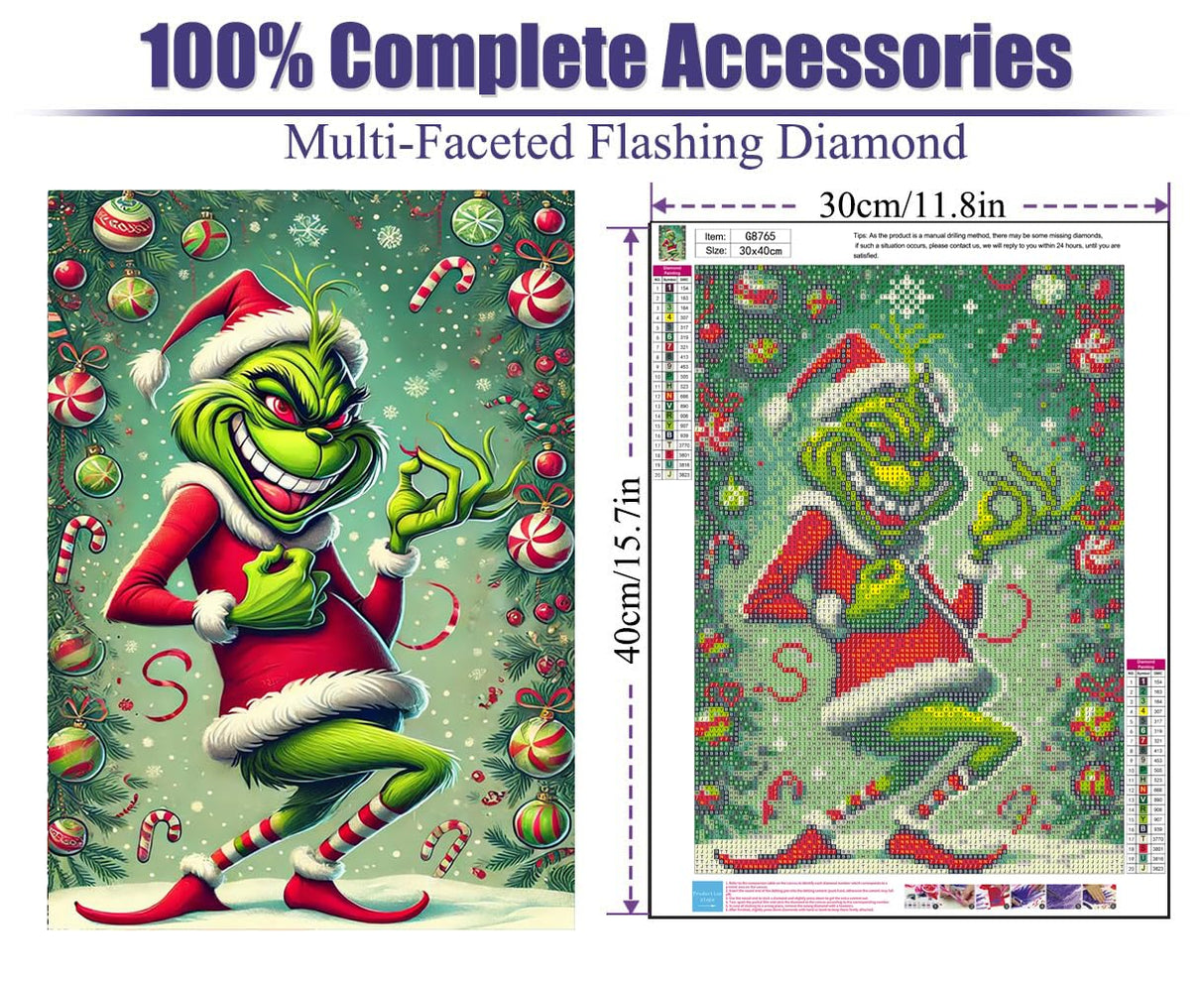 Apcufir Christmas Diamond Art Kits for Adults,Funny Diamond Painting Kits Full Round Drills,Diamond Dots Gem Art for Gifts and Home Wall Decor(12X16 Inch) Apcufir