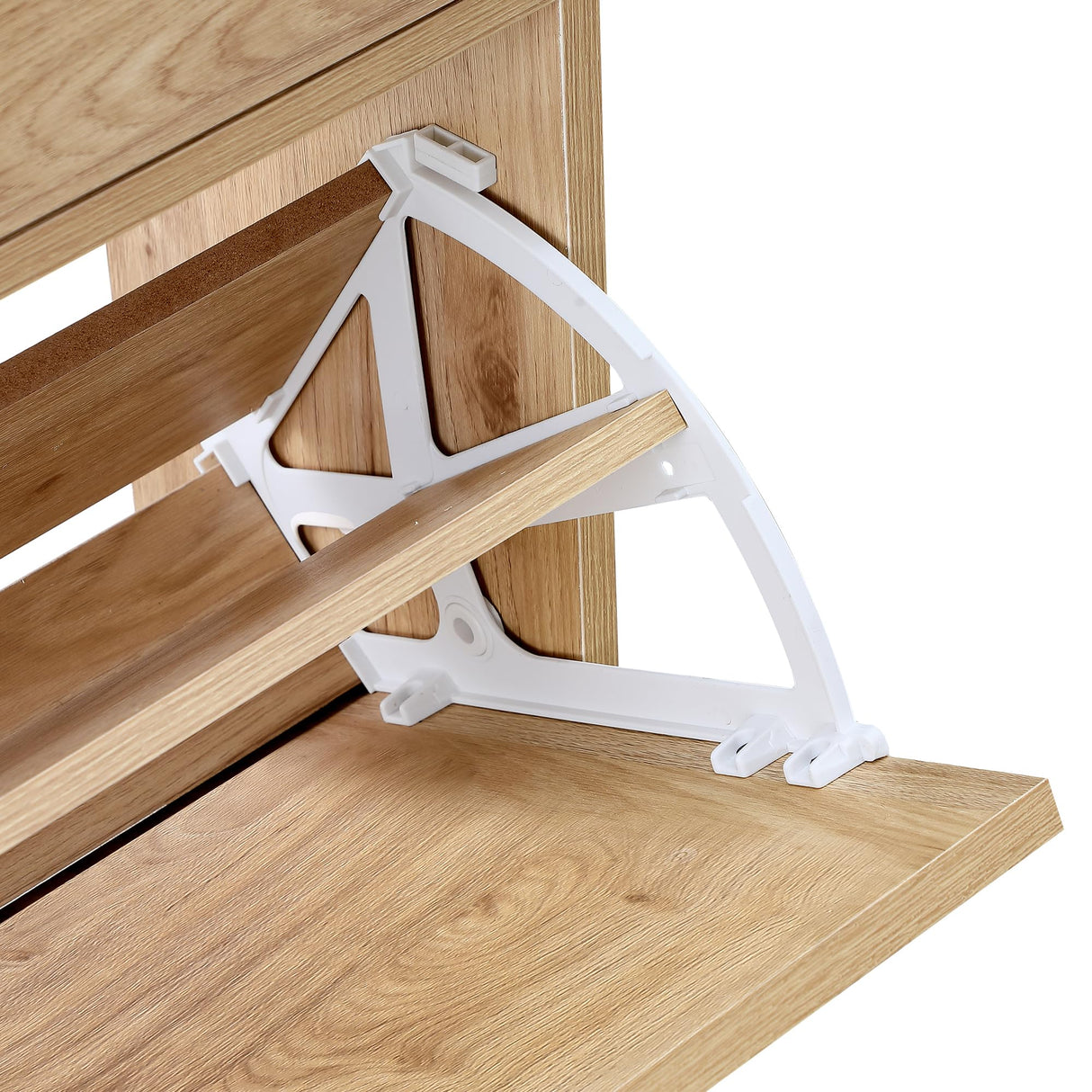 XIAO WEI Shoe Cabinet, Shoe Storage Organizer Cabinet with 2 Flip Half Moon Line Doors, Freestanding Shoe Rack with Adjustable Shelf for Entryway(Oak) XIAO WEI