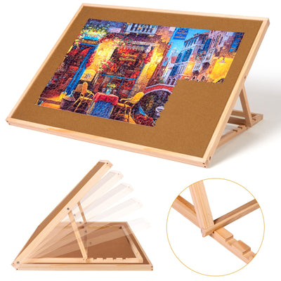 Pulchra 1000PCS Wooden Jigsaw Puzzle Board with Adjustable Bracket Portable Puzzle Table | Puzzle Organizer Boards Storage Accessories for Adults