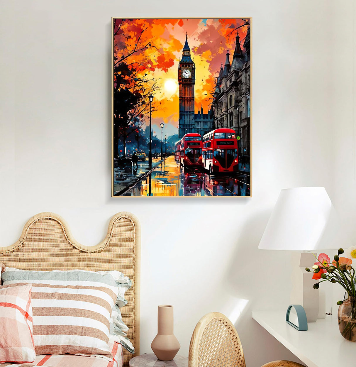 Paint by Numbers Kit for Adults Rolled Canvas - 16x20 Inch Big Ben Adult Paint by Number Kits on Canvas for Beginners, DIY Acrylic Oil Number Painting Kits with Gift Box for Home Wall Decor Gift Offito