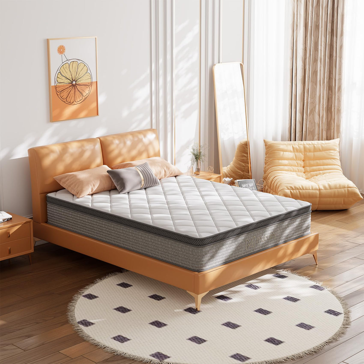 Mubulily Full Mattress,14 Inch Full Size Hybrid Memory Foam and Individual Pocket Spring,Motion Isolation,Medium Firm Mattress,Pressure Relief,CertiPUR-US,100 Nights Trial Mubulily