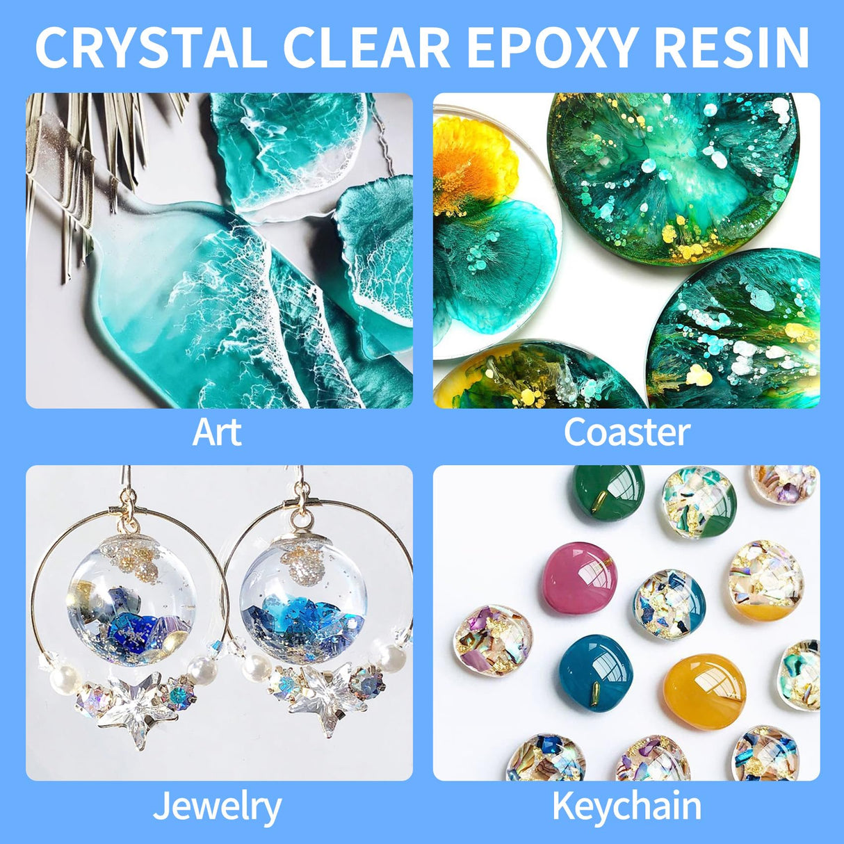 Epoxy Resin - Fast Cure Epoxy Resin, 1 Gallon 4 Hours Demold 8-10 Hours Casting Resin Crystal Clear for DIY Molds Wood Jewelry Table Tops Bar Top Casting Coating Crafts Supplies Easy Mix 1:1 Ratio Myqiuf