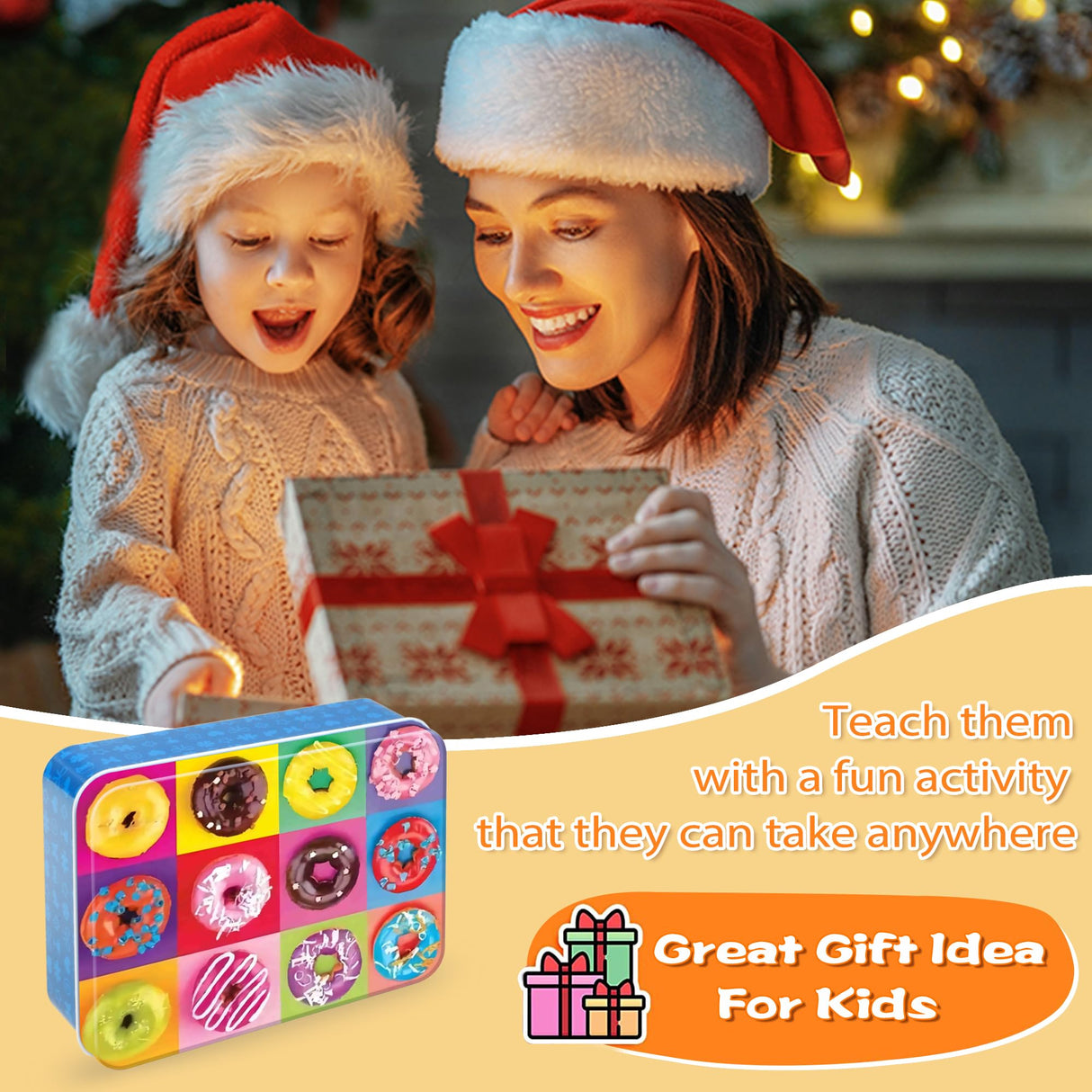 LELEMON Puzzles for Kids Ages 4-8,Donut Puzzle 100 Piece Puzzles for Kids in a Metal Box, Educational Kids Puzzles Jigsaw Puzzles 100 Piece Puzzle Games Puzzle Toys for Girls and Boys LELEMON