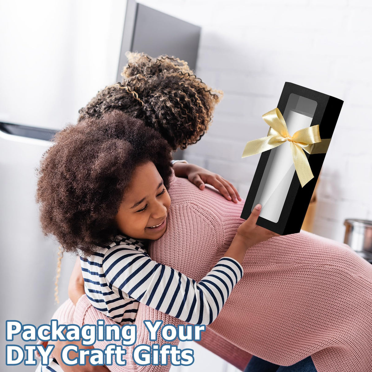 Honoson 24 Pcs Gift Boxes for Sublimation Tumblers Transparent Gift Box with Ribbon for 12oz, 20oz, 30oz Heat Press Sublimation Blanks Skinny Cup for Shipping Gift Wrapping (Black) Honoson