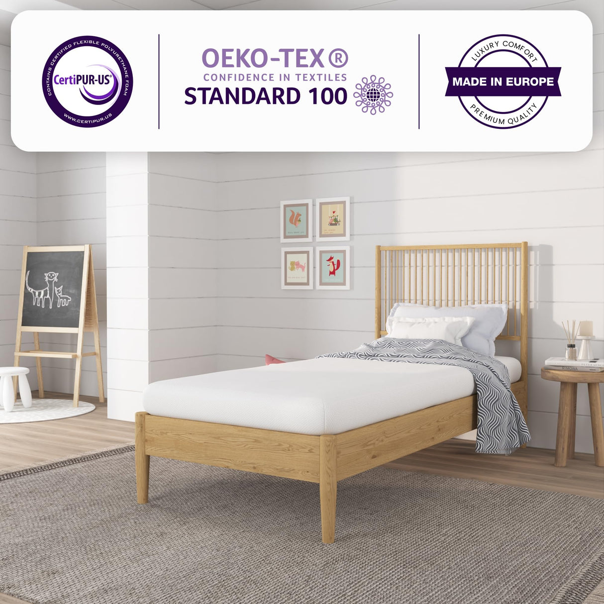 NapQueen 5 Inch, Twin Mattress, Memory Foam White Mattress - Medium Feel - CertiPUR-US Certified - Twin Bed Mattress in a Box, Breathable Soft Fabric Cover NapQueen