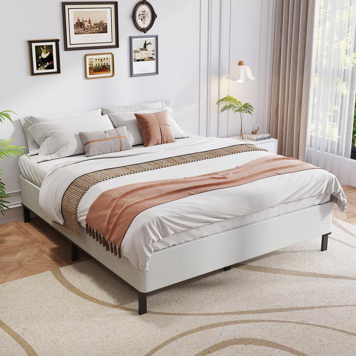 OSASET King Box Spring, 9 Inch Metal King Size Box Spring Only, Heavy Duty Metal Frame Mattress Foundation Support for 3000lbs, Easy Assembly, Noise Free, Non Slip OSASET