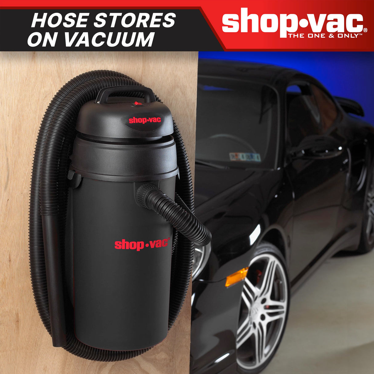 Shop-Vac 9522205 5 Gallon 5.5 Hangup Vacuum, Wet/Dry, Wall Mount, 5, Black Shop-Vac