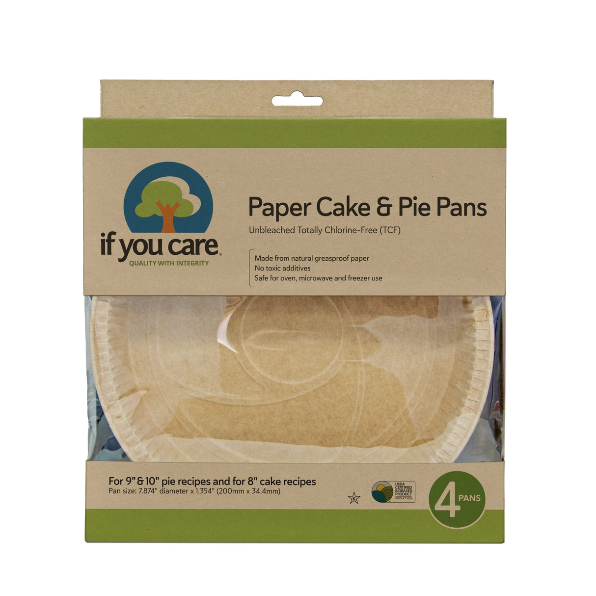 If You Care FSC Certified Paper Cake and Pie Baking Pans, 4-Count If You Care