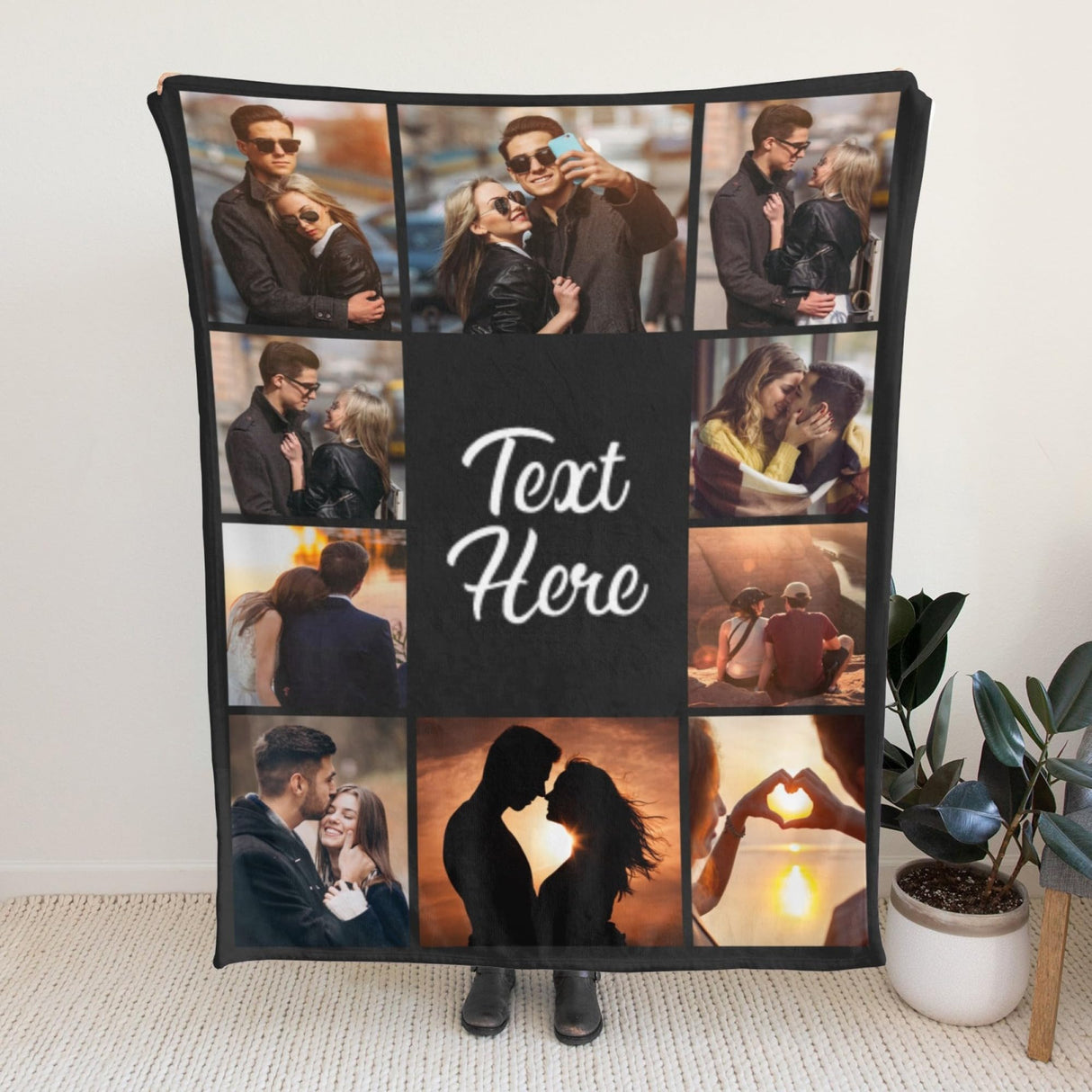 Custom Blanket with Picture Text Customized Blanket Thows Personalized Blanket Customizable Blanket Photo Blankets Customize Valentines Day Gifts for Mom Dad Couple Girlfriend Boyfriend Wife Husband Printwoo