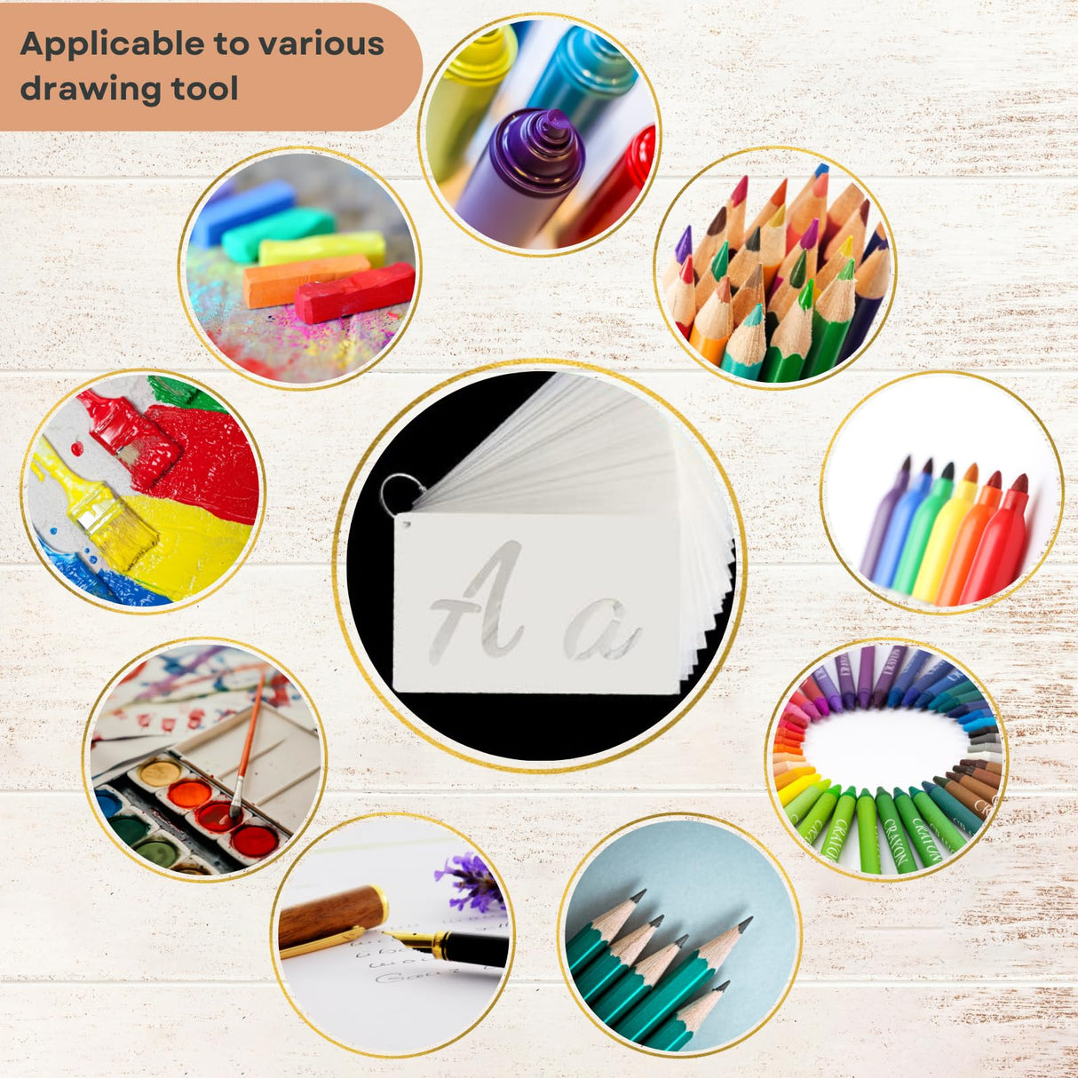 Stencils for Painting, 45 Pack, 8.27x5.52 Inch, Reusable Plastic Large Letter Stencils for Painting on Wall, Wood, Fabric, Rock, Chalkboard, Signage, Art Projects Lofivilra